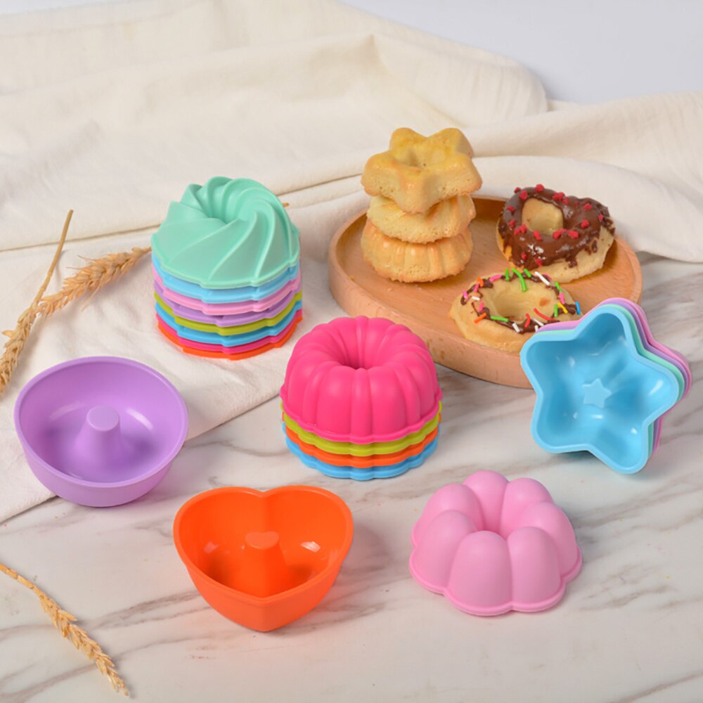 24pcs/set Silicone Cake Mold Multi Shaped Muffin Cupcake Baking Molds Kitchen Cooking Bakeware Maker DIY Cake Decorating Tools - Provence Home Living Store