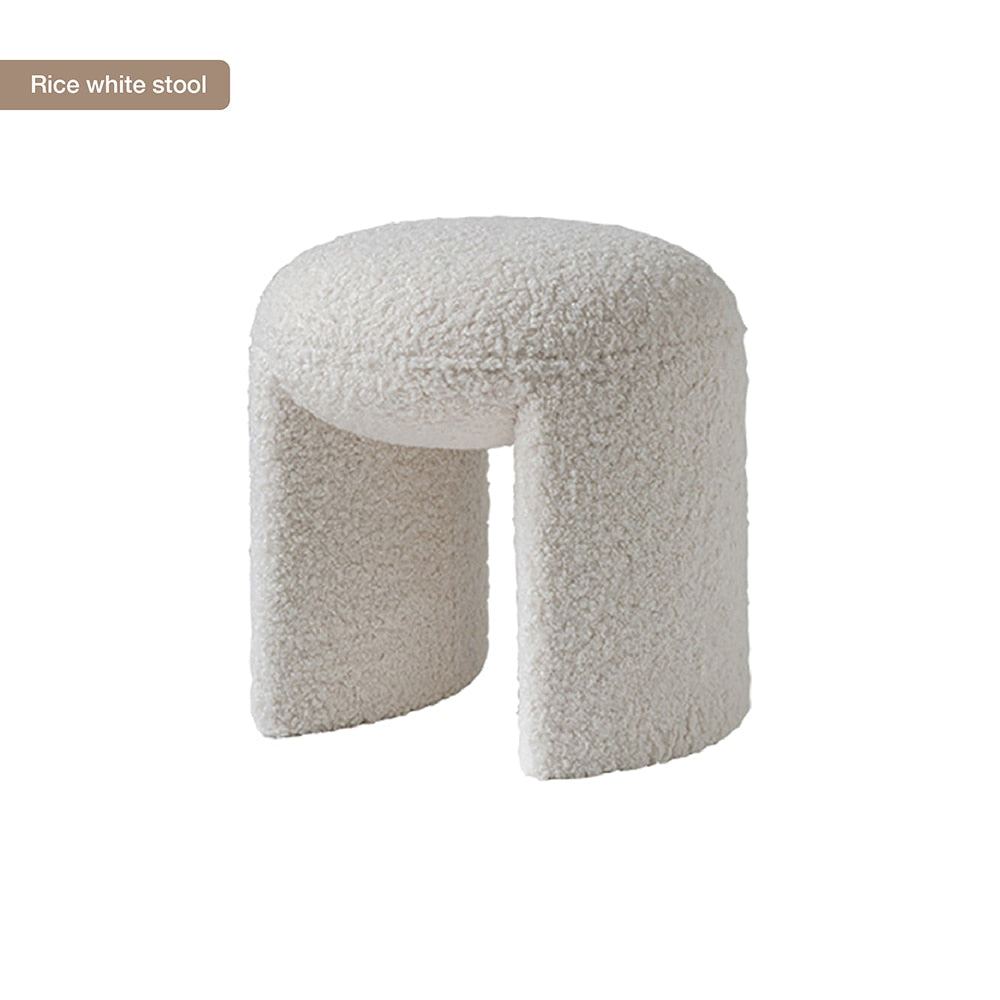 Nordic design Makeup stool light luxury dresser living room sofa low stool doorway shoes stool bedroom makeup chair - Provence Home Living Store