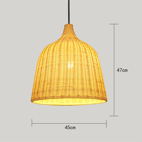 Bamboo Pendant Light Lamparas, E27 Bamboo Lamp Bamboo Hanging Lampshade Pendant Light,Art Deco Chinese Lantern Rattan Chandelier - Provence Home Living Store