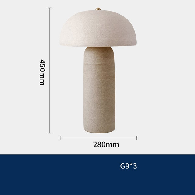 Mushroom Lamp Wine Jar Shaped Ceramics Oriental Design Dimmable LED Antique Table Lamp Light Fixture Home Decor Home Appliance - Provence Home Living Store