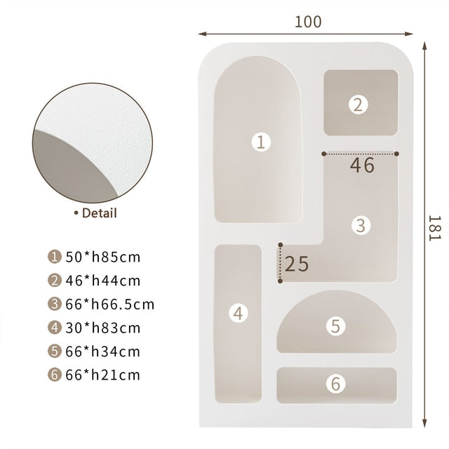 Nordic Simple White Entrance Display Cabinets Living Room Cabinets Arch Cave Storage Curio Cabinet Floor Bookcase Home Furniture - Provence Home Living Store