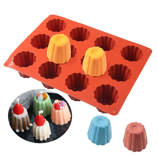 12 Holes Silicone Cake Mold Muffin Cupcake Baking Tray 3D Pudding Mousse Decorating Mold DIY Baking Kitchen Accessories - Provence Home Living Store