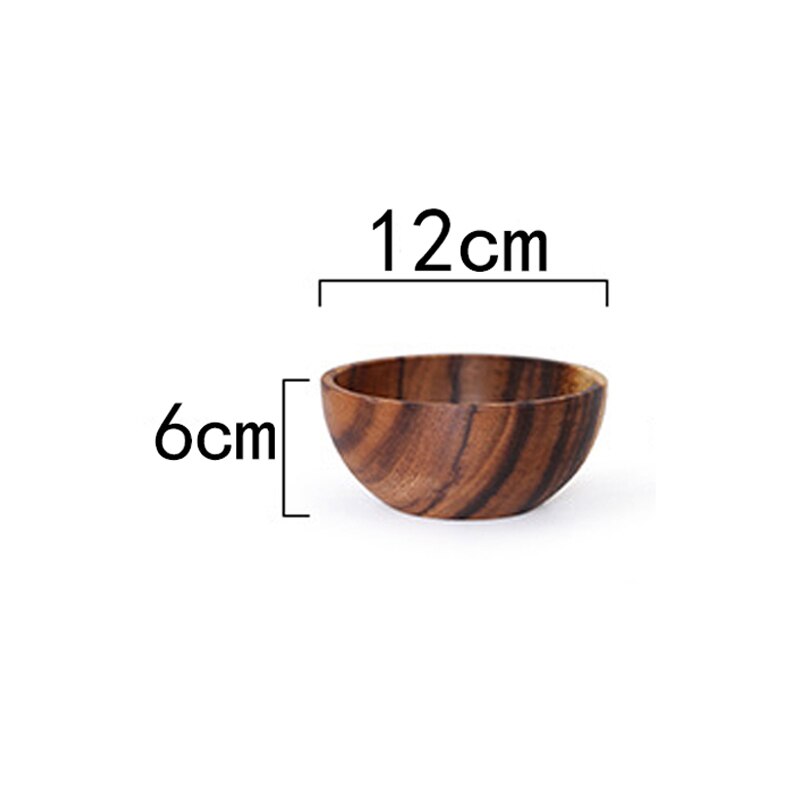 wooden bowl Japanese style wooden tableware household and basin fruit plate salad bowl whole wooden soup bowl wooden bowl WF - Provence Home Living Store