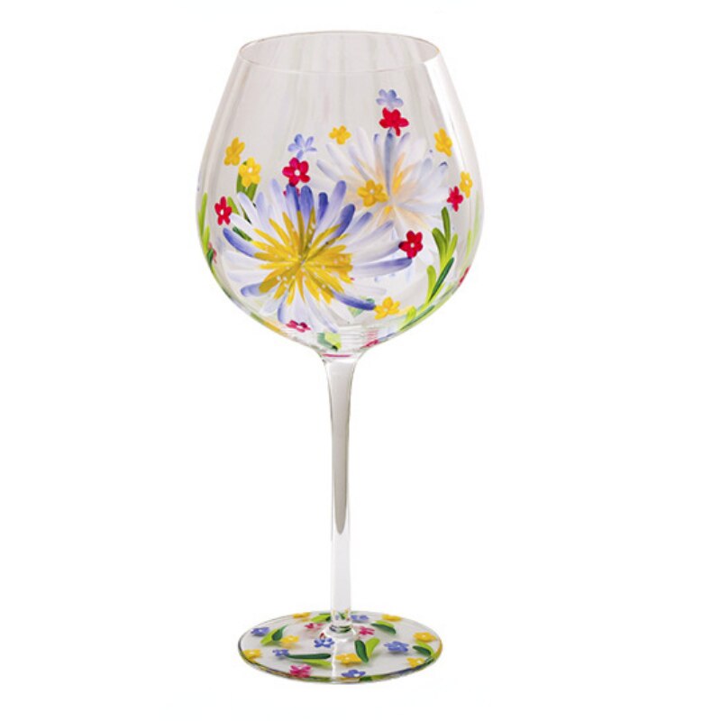 Painted medieval tulip goblet 400-800ML high-value crystal glass juice glass home red wine glass - Provence Home Living Store