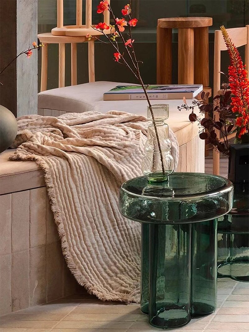 Creative Glass Coffee Tables Living Room Furniture Modern Design Sofa Side Table Round Tea Table - Provence Home Living Store