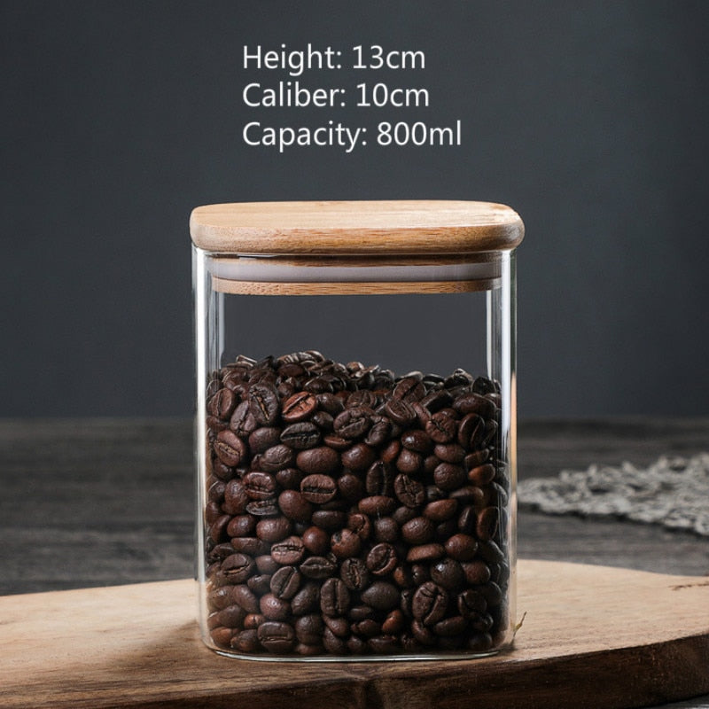 600-1400Ml Square Guardian Love Sealed Storage Jar Seasoning Storage Tank Milk Powder Candy Coffee Bean Storage Bottle Tool - Provence Home Living Store