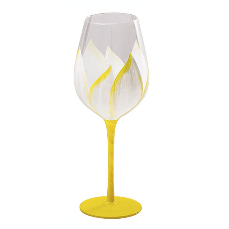 Painted medieval tulip goblet 400-800ML high-value crystal glass juice glass home red wine glass - Provence Home Living Store