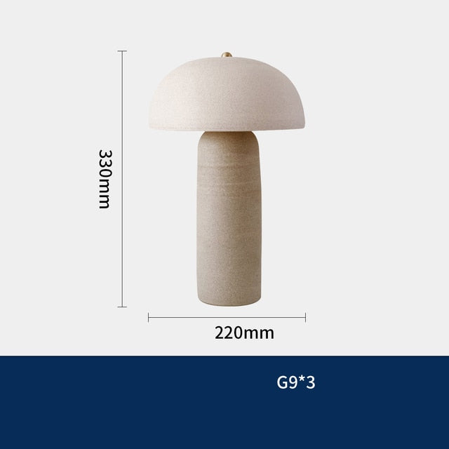 Mushroom Lamp Wine Jar Shaped Ceramics Oriental Design Dimmable LED Antique Table Lamp Light Fixture Home Decor Home Appliance - Provence Home Living Store