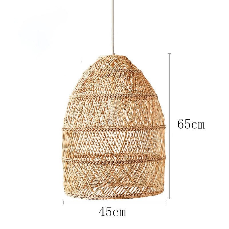 Natural Rattan Lamp Pendant light New Chinese Style Hand-woven Pendant Light for Living Room Hanging Luminaire Dining Room light - Provence Home Living Store