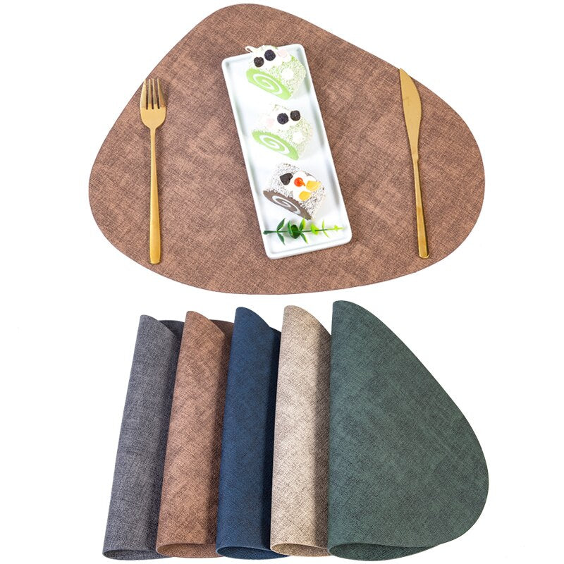 Nordic Style Leather Western Table Mat Oil-Proof Table Mat Hotel Home Dining Plate Mat Non-Slip Heat Insulation Pad - Provence Home Living Store