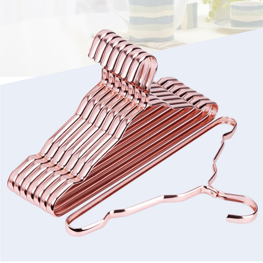 10pcs Rose Gold Clothes Hangers Coat Anti-slip Drying Rack Wardrobe Organizer Storage Rack Metal Clothes Horse Dropshipping - Provence Home Living Store