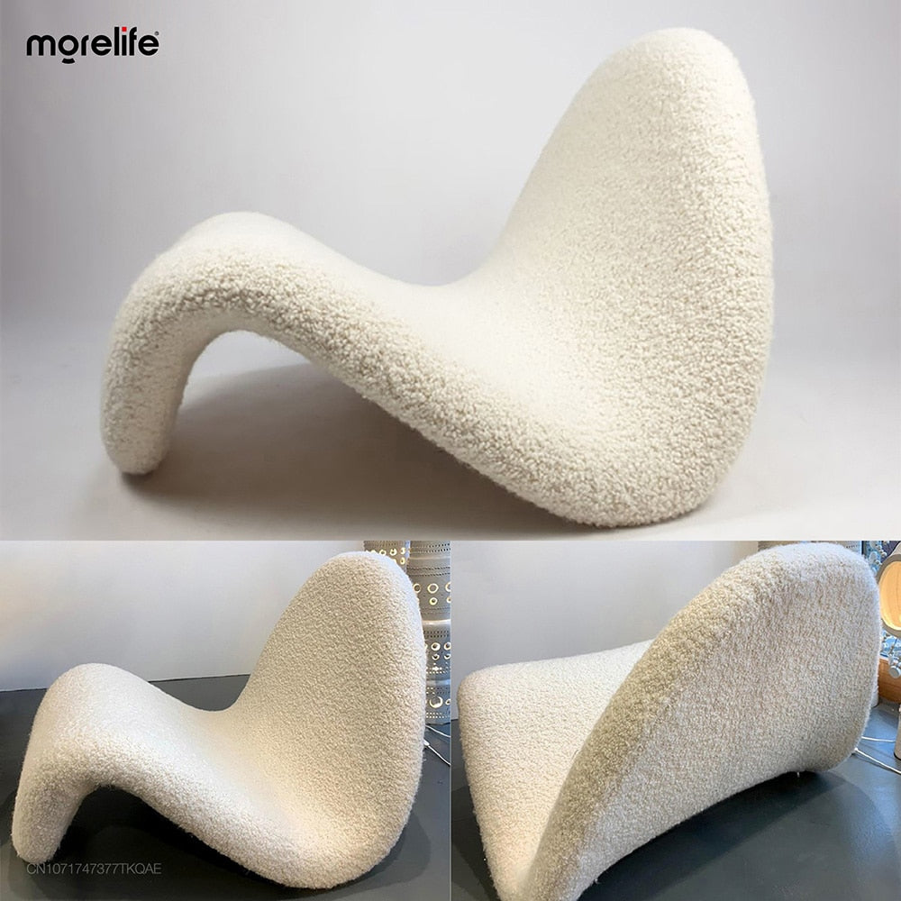 Nordic designer leisure chair Lazy sand reclining chair Postmodern model room Club living room balcony leisure white sofa - Provence Home Living Store