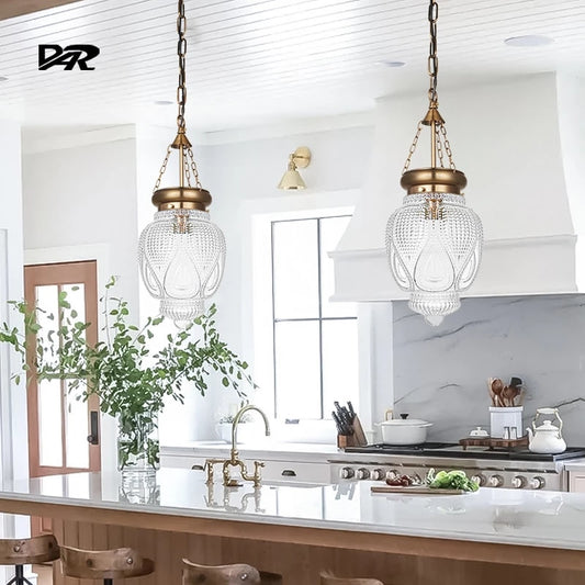 Glass Pendant Lights For Kitchen Island Dining Room Entrance Hanging Lamps For Ceiling Farmhouse Suspension Luminaire Over Sink - Provence Home Living Store