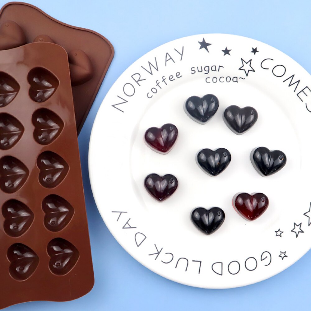 Creative 3D Heart Chocolate Molds 15 Cavity love Shape Silicone Wedding Candy Baking Molds DIY Cupcake Decorations Accessories - Provence Home Living Store