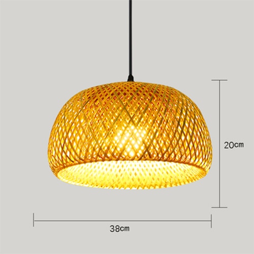 Bamboo Pendant Light Lamparas, E27 Bamboo Lamp Bamboo Hanging Lampshade Pendant Light,Art Deco Chinese Lantern Rattan Chandelier - Provence Home Living Store