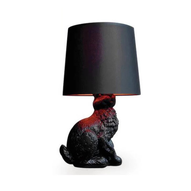 Nordic Black Resin Table Lamp Creative Modern Cloth Art Animal Rabbit Led Table Light Living Room Dining Room Bedroom Home Decor - Provence Home Living Store