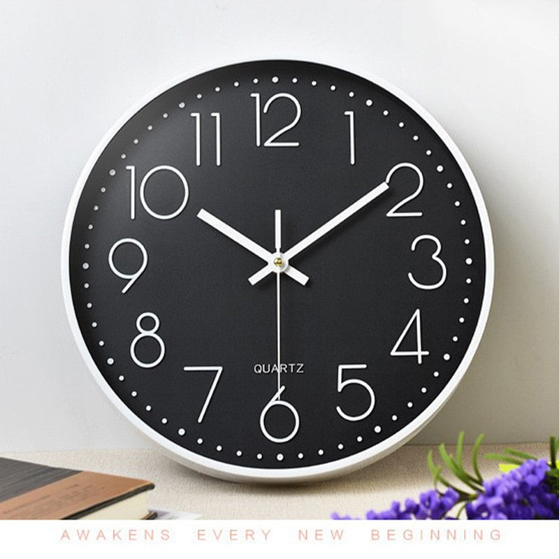 12/8 Inch Non-Ticking Wall Clock Silent Round Wall Clock Modern Decor Clock for Home/Office/School/Kitchen/Bedroom/Living Room - Provence Home Living Store