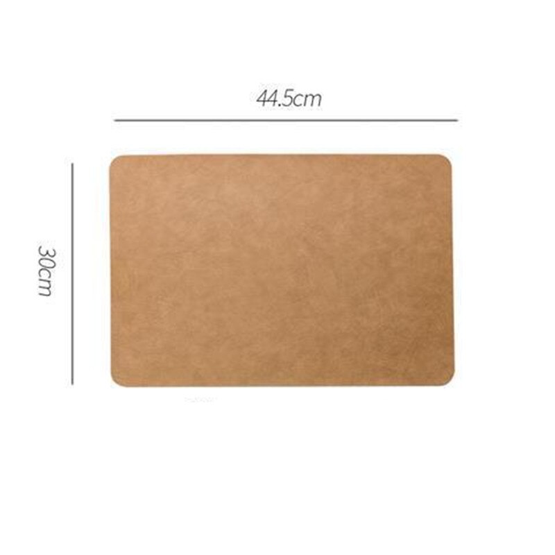 Light Luxury Solid Leather Placemat Coffee Brown PU Table Mat Waterproof Oilproof Heat-Insulated Plate Bowl Pad Table Decor - Provence Home Living Store