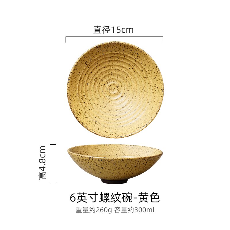 Retro old ceramic large ramen bowl household rice bowl restaurant salad bowl creative large soup bowl Japanese tableware - Provence Home Living Store