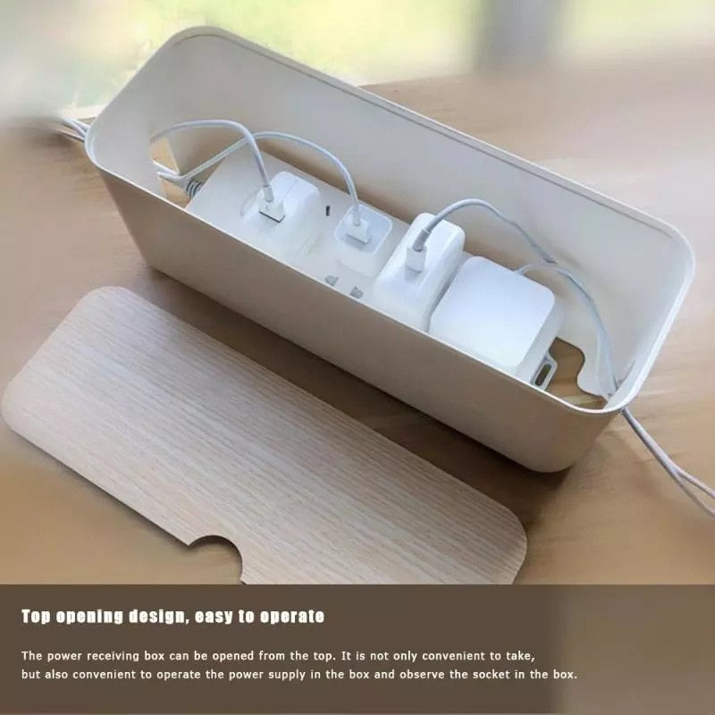 Cable Storage Box Power Strip Wire Case Anti Dust Charger Socket Organizer Network Line Storage Bin Charger Wire Management - Provence Home Living Store