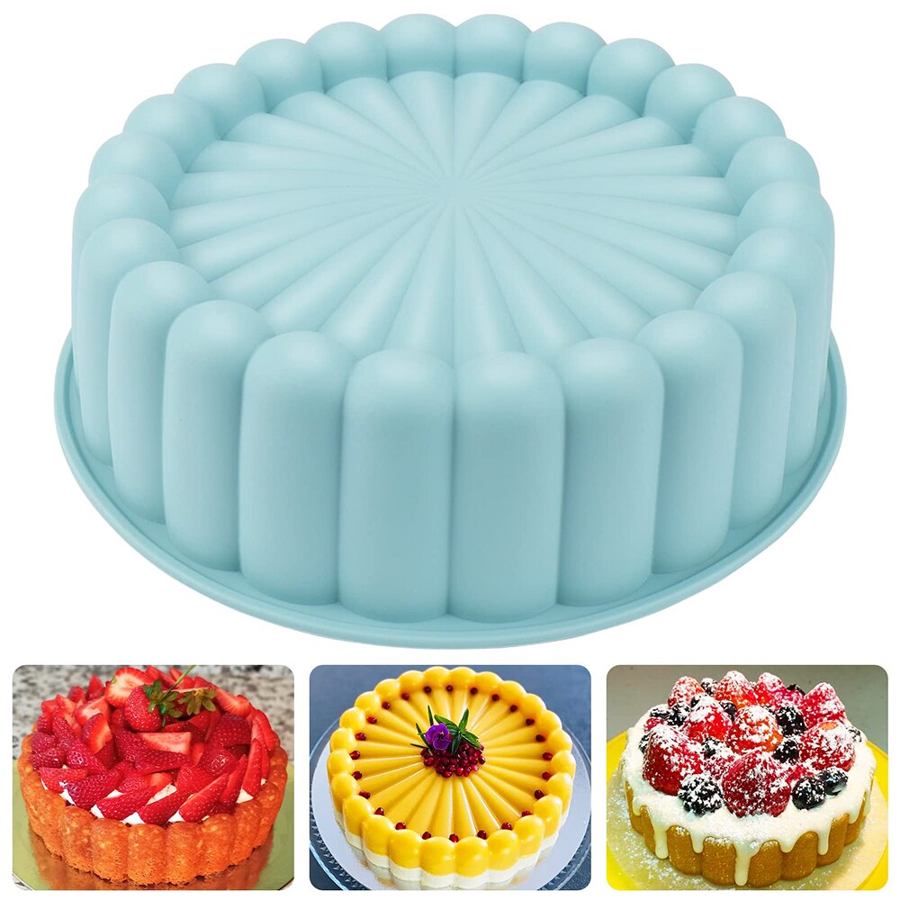 8 inch Silicone Round Pan Charlotte Cakes Baking Tray Sponge Flan Mold Strawberry Shortcake Baking Pan Kitchen Silicone Moulds - Provence Home Living Store