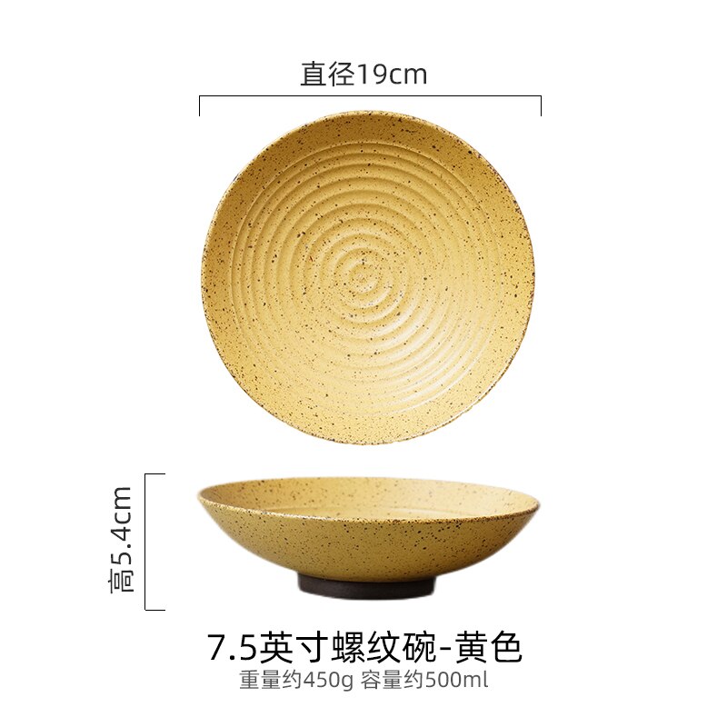 Retro old ceramic large ramen bowl household rice bowl restaurant salad bowl creative large soup bowl Japanese tableware - Provence Home Living Store