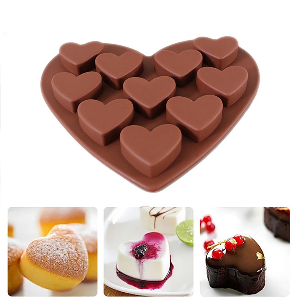 Silicone Cake Mold 10-Cavity Love Heart Shaped DIY Silicone Molds Fondant Cake Chocolate Mold For Kitchen Accessories Mold - Provence Home Living Store