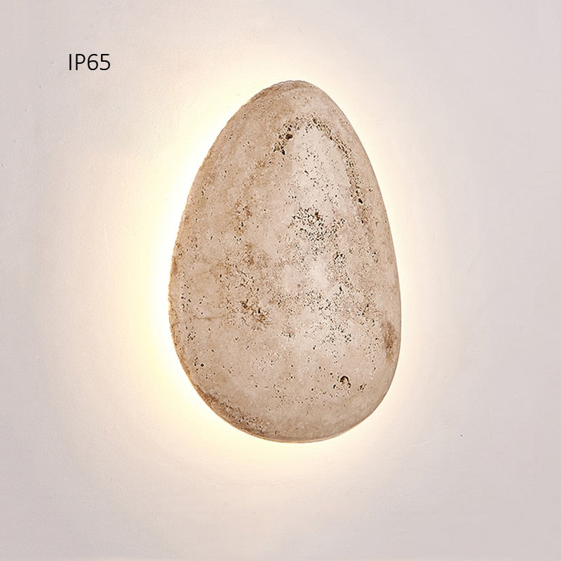 New Natural Yellow Stone Ip65 Waterproof Ledwall Lamp Personalized Cobblestone Villa Courtyard Doorway Corridor Decorative Light - Provence Home Living Store