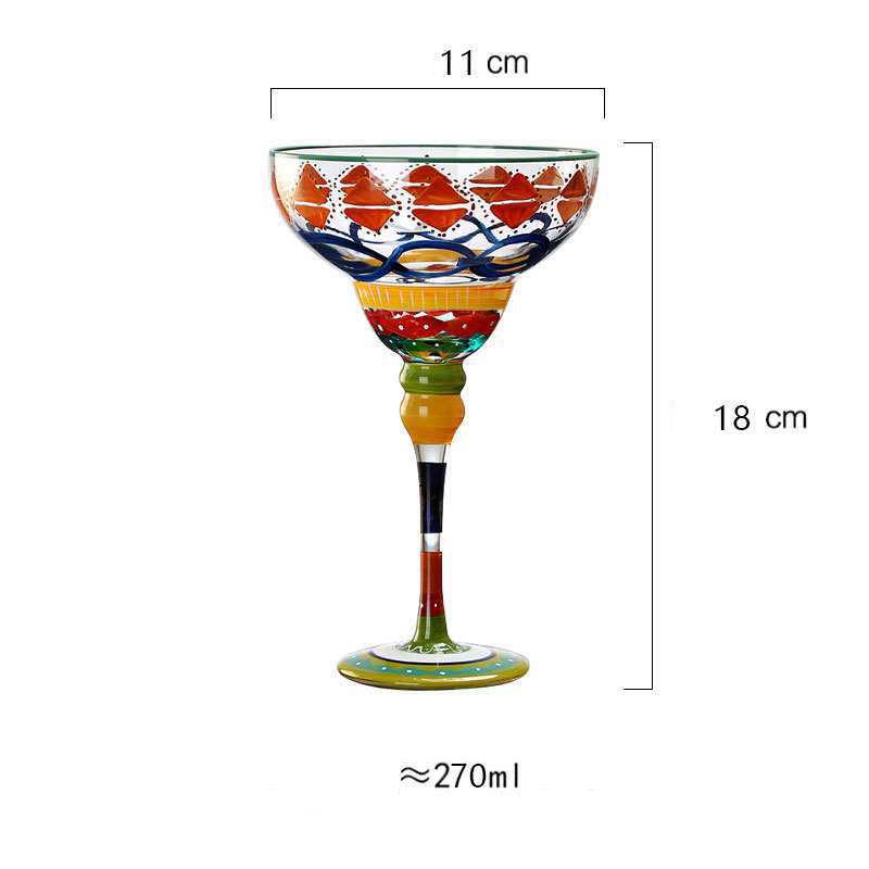 270ml Creative Margarita Wine Glasses Handmade Colorful Cocktail Glass Goblet Cup Lead-free Home Bar Wedding Party Drinkware - Provence Home Living Store