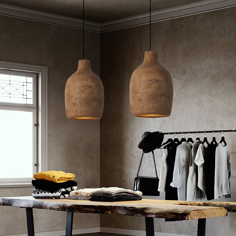 Nostalgic Pendant Lamp Dining Room Wabi-sabi Chandelier Foyer Bedside Hanging Light Restaurant Nordic Cement Design Droplight - Provence Home Living Store