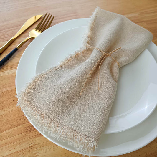 Bridal Shower Tassel Linen Cotton Cloth Napkins,for Dinners Parties Decoration Christmas Table Personalized Wedding Event Design - Provence Home Living Store