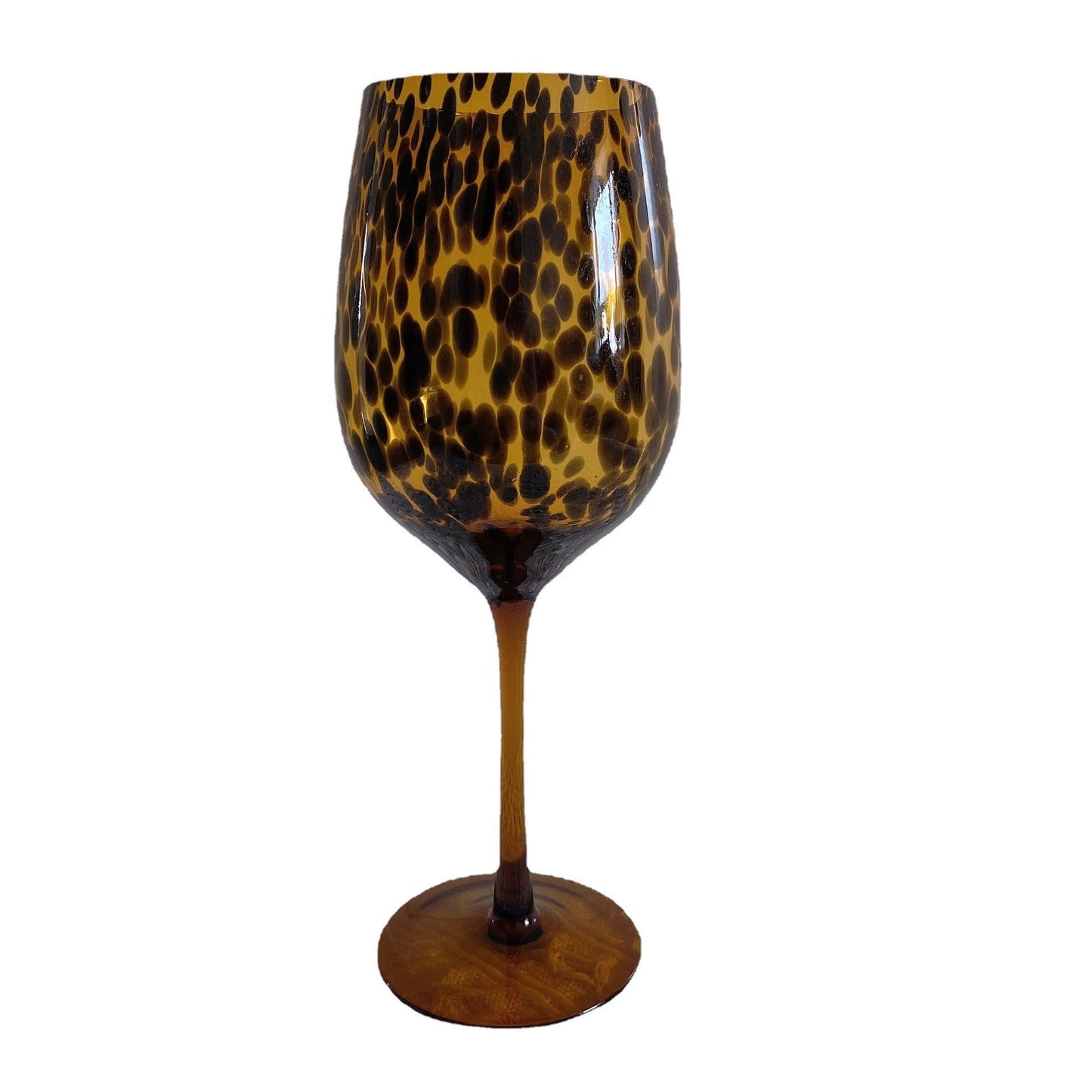 Amber Leopard Spot Crystal Glass Cup Medieval Vintage Drinkware Glassware Handmade Egg Shape Water Teacup Wine Goblet Beer Mug - Provence Home Living Store