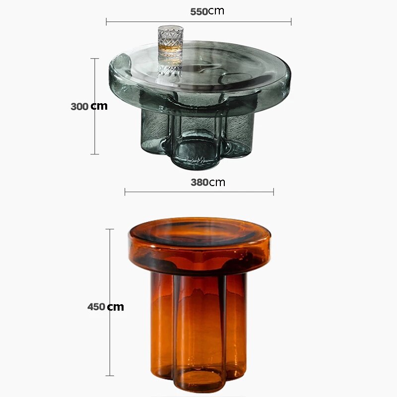 Creative Glass Coffee Tables Living Room Furniture Modern Design Sofa Side Table Round Tea Table - Provence Home Living Store