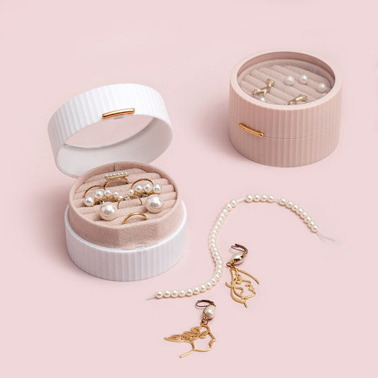 Portable Jewelry Storage Box Exquisite Travel Earrings Necklace Ring Holder Organizer Candy Color Small Jewelry Case - Provence Home Living Store