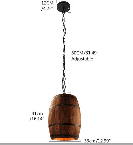 American modern nature loft wood Wine barrel E27 hanging vintage pendant lights for dining room living room restaurant cafe bar - Provence Home Living Store