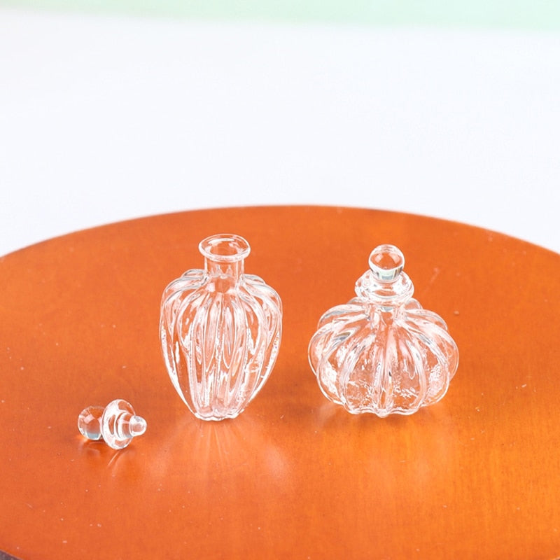 1:12 Dollhouse Miniature Mini Glass Bottle Cork Cover Tiny Jar Vials Vase Model Doll House Decoration Accessories Kids Play Toy - Provence Home Living Store