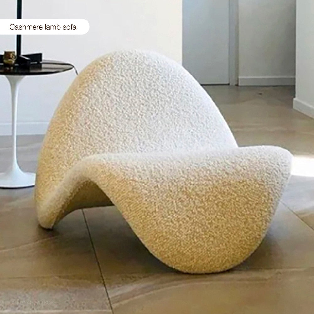 Nordic designer leisure chair Lazy sand reclining chair Postmodern model room Club living room balcony leisure white sofa - Provence Home Living Store