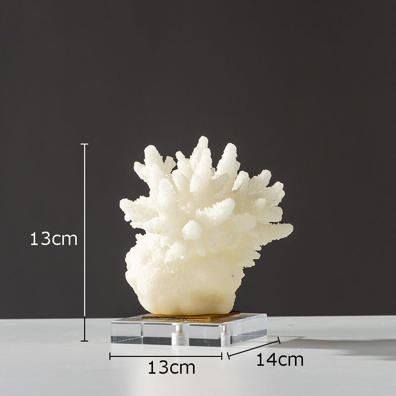 Creative Simulated Coral Resin Crafts Transparent Base Coral Statue Desk Decoration Ornaments Modern Home Decor Furnishings - Provence Home Living Store