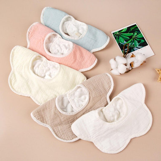 360 Degree Rotation Newborn Burp Cloth Solid Color Baby Flower Shape Feeding Bib Pure Cotton Adjustable Saliva Towel Apron Bibs - Provence Home Living Store