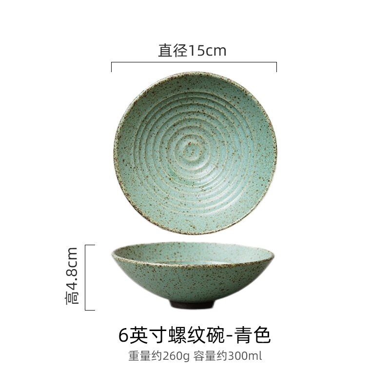 Retro old ceramic large ramen bowl household rice bowl restaurant salad bowl creative large soup bowl Japanese tableware - Provence Home Living Store