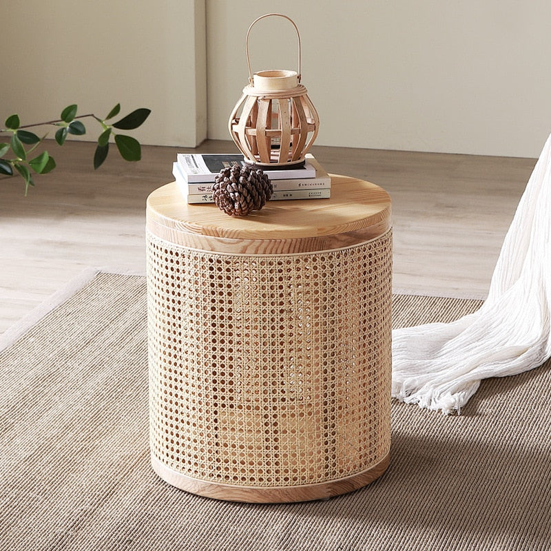 Japanese Coffee Table Rattan Woven Design Bedside Table Balcony Leisure Sweet Table Home Stay Ornaments Living Room Furniture - Provence Home Living Store