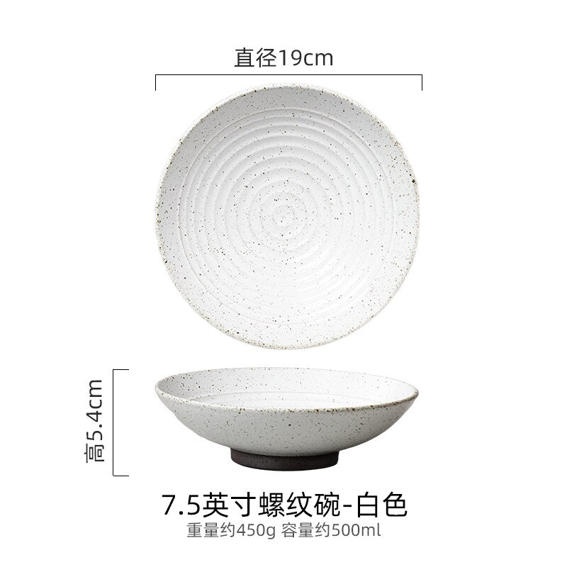 Retro old ceramic large ramen bowl household rice bowl restaurant salad bowl creative large soup bowl Japanese tableware - Provence Home Living Store