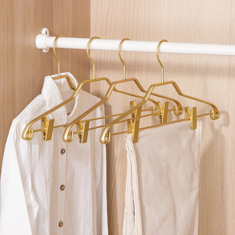 5pcs Coat Hanger with Anti-slip Clips For Pants Trousers Clothing Display Rack Drying Hangers Wardrobe Storage Hangers Organizer - Provence Home Living Store