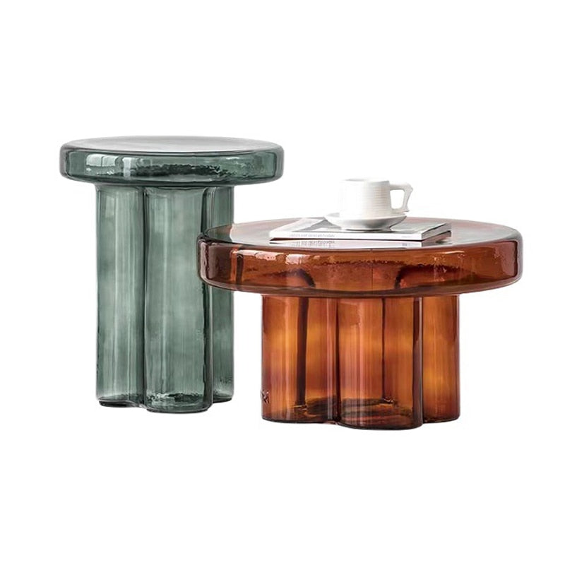 Creative Glass Coffee Tables Living Room Furniture Modern Design Sofa Side Table Round Tea Table - Provence Home Living Store