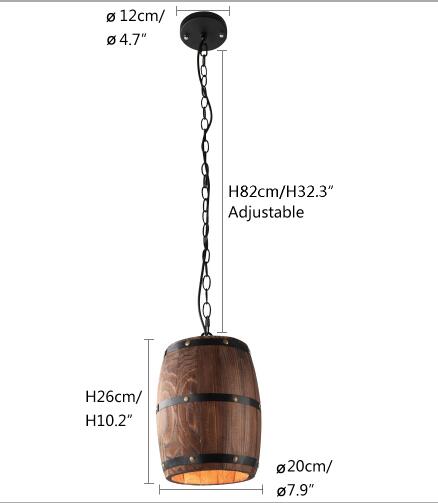 American modern nature loft wood Wine barrel E27 hanging vintage pendant lights for dining room living room restaurant cafe bar - Provence Home Living Store