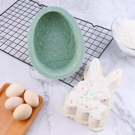 Easter Bunny Egg Shape Silicone Cake Mold Bakeware Egg Chocolate Mold Large Easter Egg Shape Cake Tools Kitchen Accessories - Provence Home Living Store