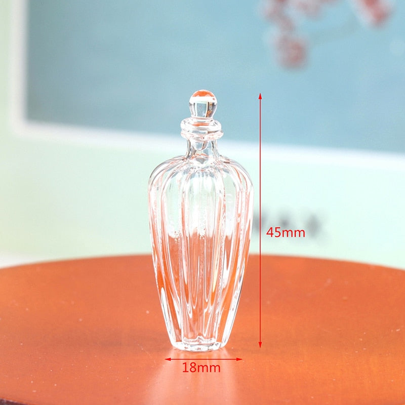 1:12 Dollhouse Miniature Mini Glass Bottle Cork Cover Tiny Jar Vials Vase Model Doll House Decoration Accessories Kids Play Toy - Provence Home Living Store