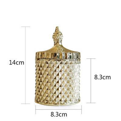 Crystal Glass Jar European-style Diamond Pattern Candy Storage Box Cotton Swab Box Sealed Jar Living Room Home Furnishings - Provence Home Living Store