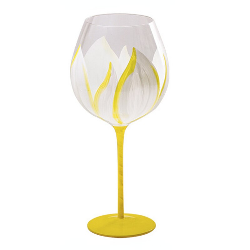 Painted medieval tulip goblet 400-800ML high-value crystal glass juice glass home red wine glass - Provence Home Living Store