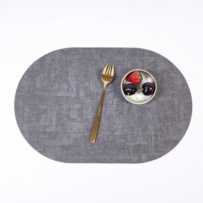 Placemats for Table Leather Western Table Mat Oil-Proof Hotel Home Dining Plate Mat Non-Slip Heat Insulation Pad - Provence Home Living Store